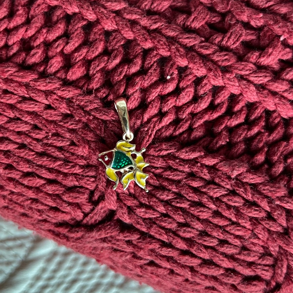Solid Rose gold gold fish pendant